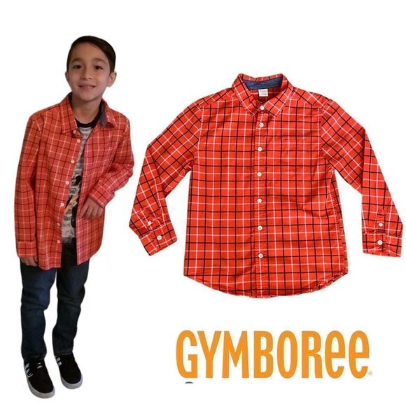 GYMBOREE | Orange | PLAID SHIRT - Picture 1 of 10